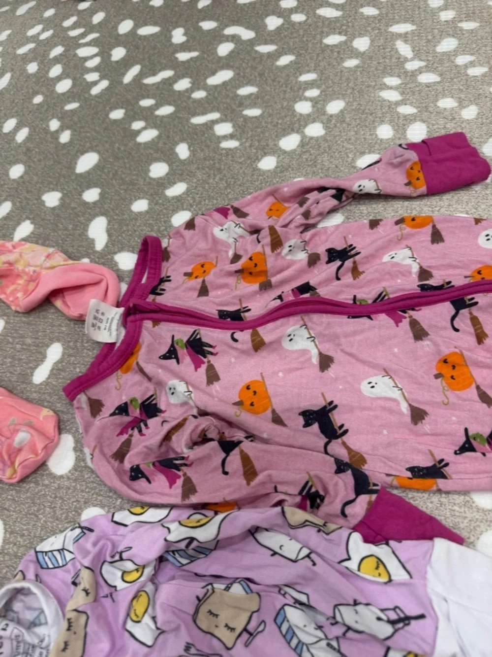 Lot of 6 bamboo footies zippy ruffle baby girl playsuit floral breakfast buddies
